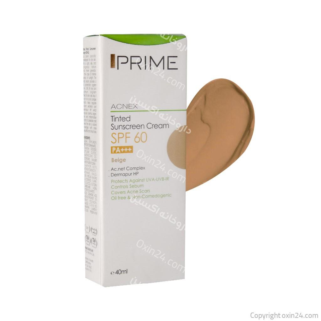 کرم ضد آفتاب پریم رنگی   SPF60  پوست چرب  40 میلی لیتر