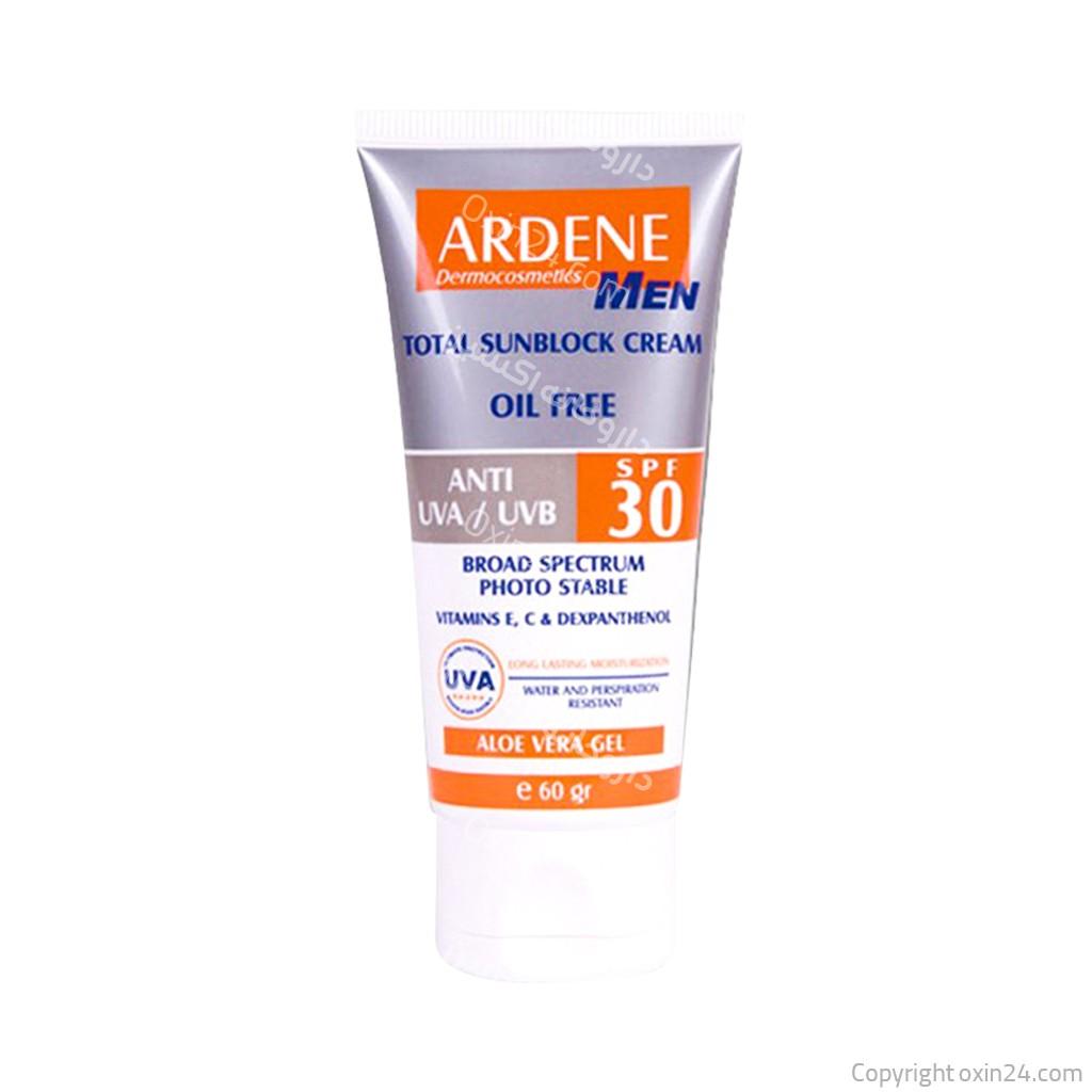 کرم ضد آفتاب مردانه آردن SPF30 فاقد چربی ۶۰ گرم