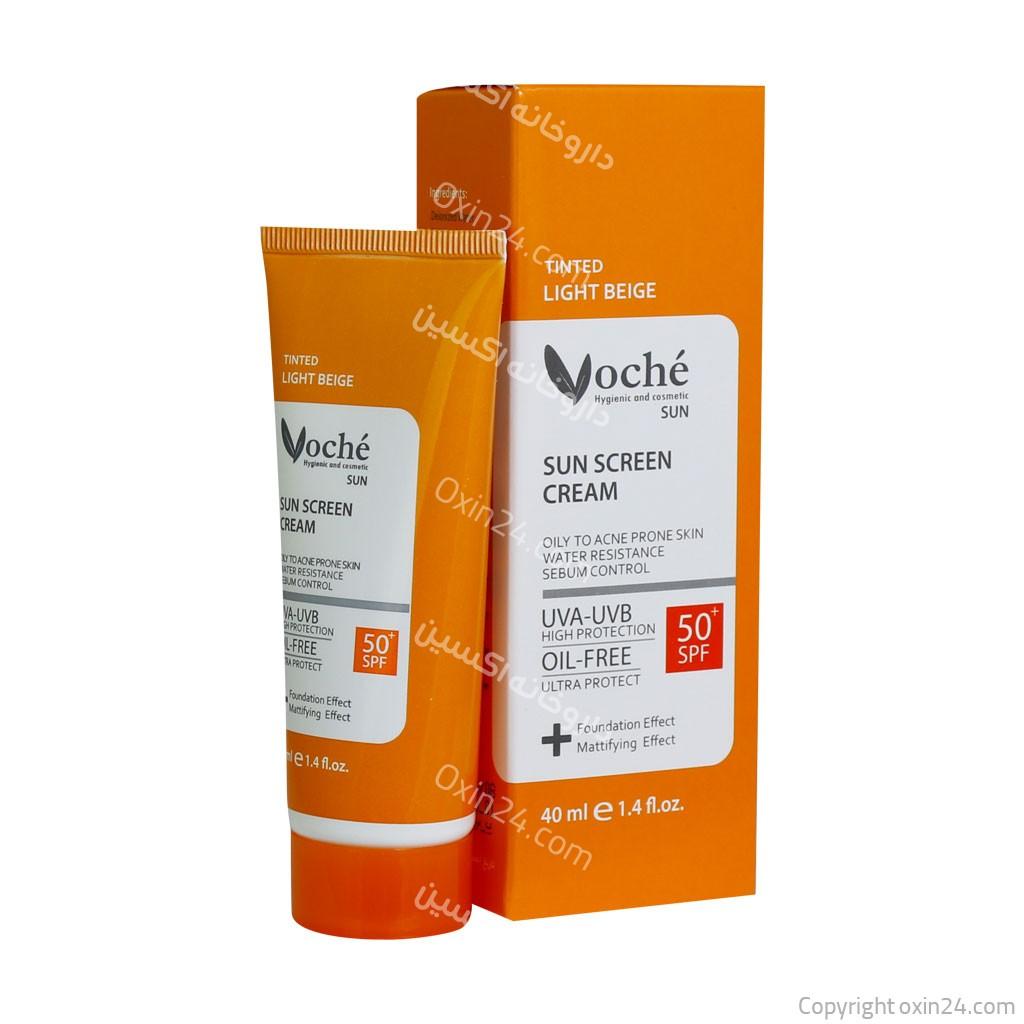کرم ضد آفتاب SPF50 وچه مناسب پوست چرب و مستعد آکنه بی رنگ 40 میلی لیتر