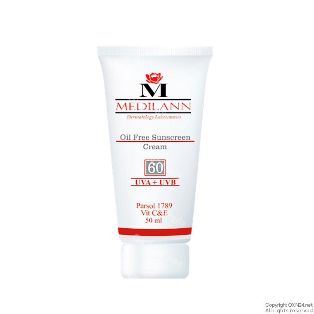 کرم ضد آفتاب رنگی SPF60 مدیلن مناسب پوست های چرب و آکنه ای ۵۰ میلی لیتر