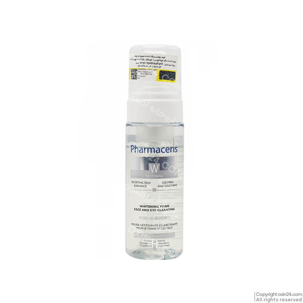 فوم پاک کننده و روشن کننده فارماسریز صورت و چشم مدل Puri Albucin I حجم 150 میل