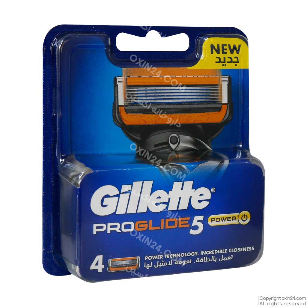 تیغ یدک ژیلت مدل Fusion Proglide Power فیوژن پروگلاید پاور بسته 4 عددی