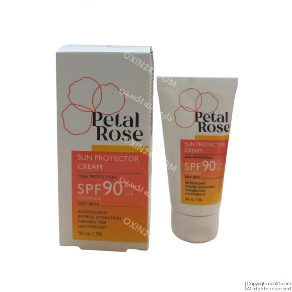 کرم ضد آفتاب بی رنگ پتال رز SPF90 مناسب پوست چرب حجم ۵۰ میلی لیتر